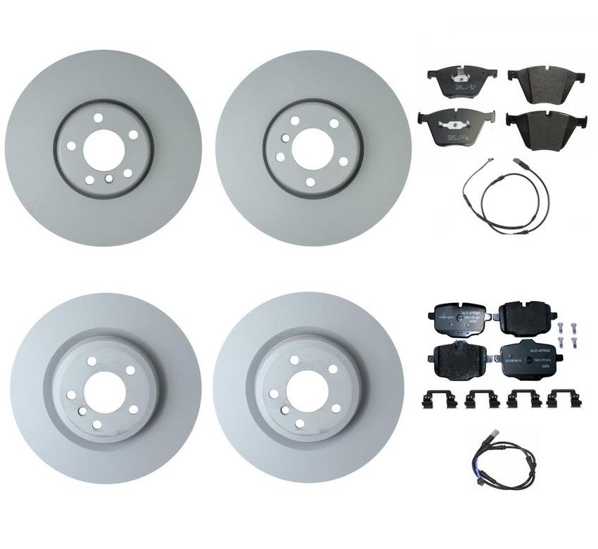 BMW Brake Kit - Pads and Rotors Front &  Rear (374mm/370mm)